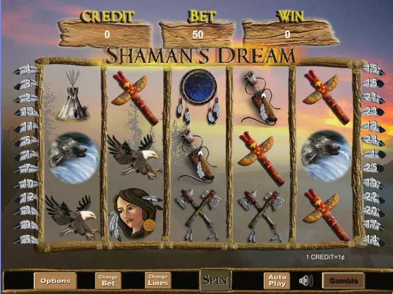 Main Screen Reels - Eyecon Shaman's Dream Slot