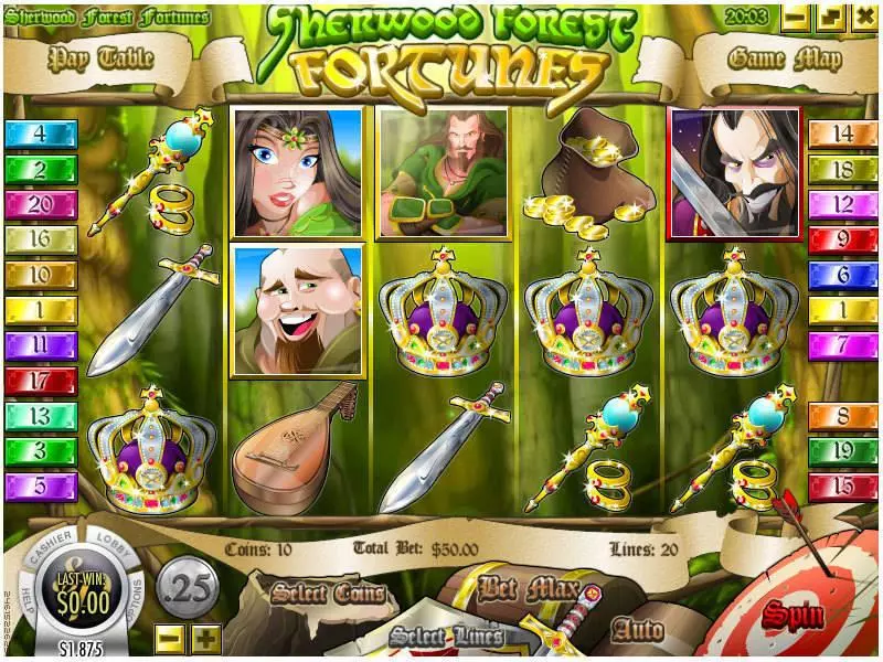 Main Screen Reels - Rival Sherwood Forest Fortunes Slot