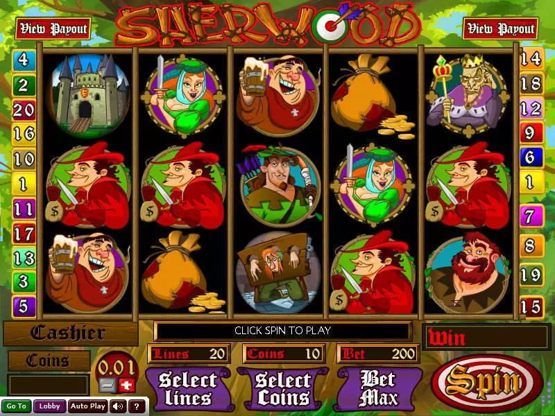 Main Screen Reels - Wizard Gaming Sherwood Slot