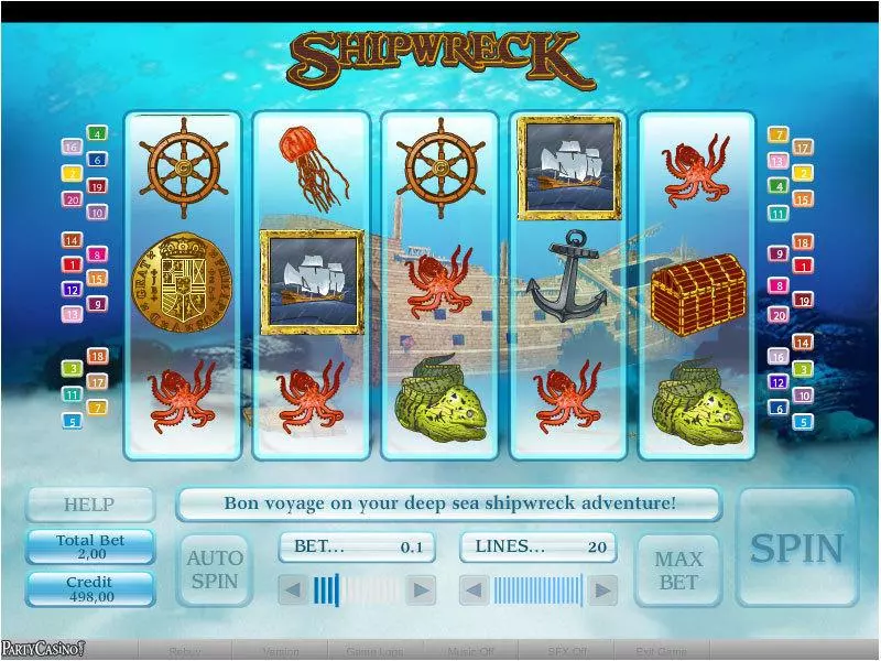 Main Screen Reels - bwin.party Shipwreck Slot