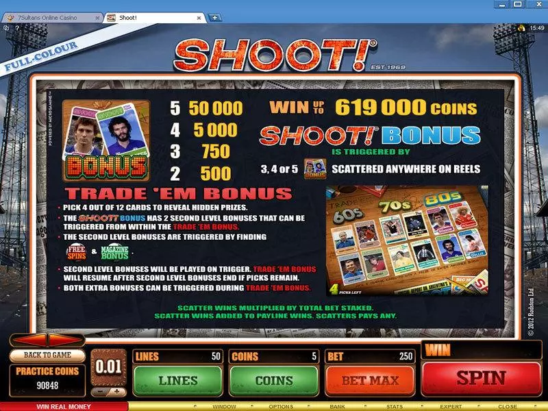 Bonus 1 - Microgaming Shoot! Slot