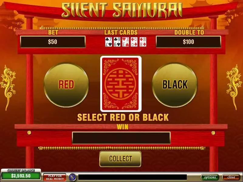 Gamble Screen - PlayTech Silent Samurai Slot