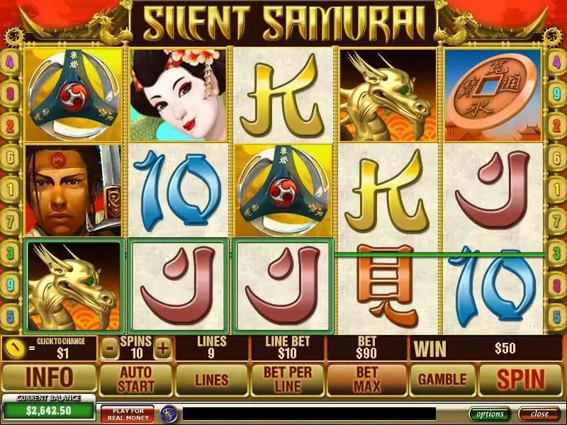Main Screen Reels - PlayTech Silent Samurai Slot