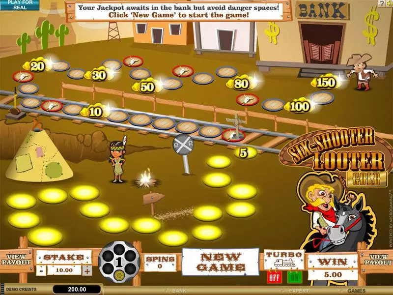 Introduction Screen - Microgaming Six Shooter Looter Parlor