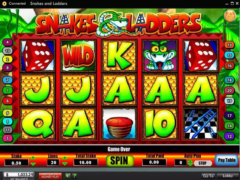 Main Screen Reels - 888 Snakes and Ladders Slot