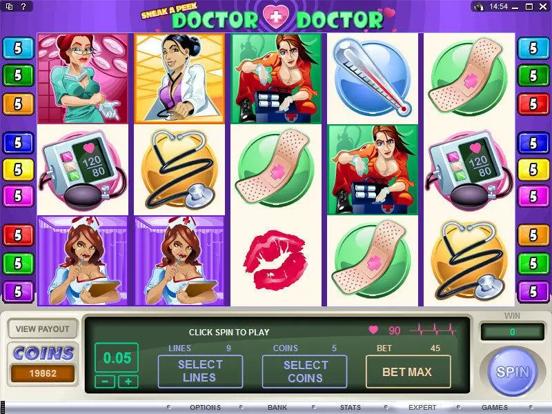 Main Screen Reels - Microgaming Sneak a Peek - Doctor Doctor Slot
