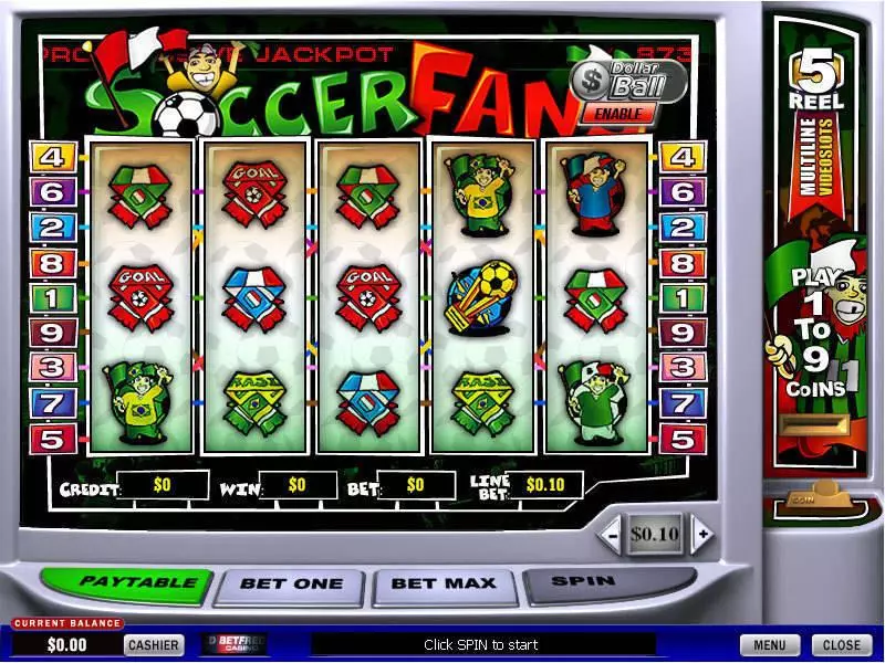 Main Screen Reels - PlayTech Soccer Fans Slot