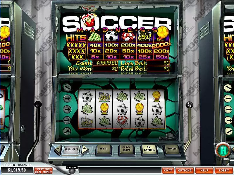 Main Screen Reels - PlayTech Soccer Madness Slot