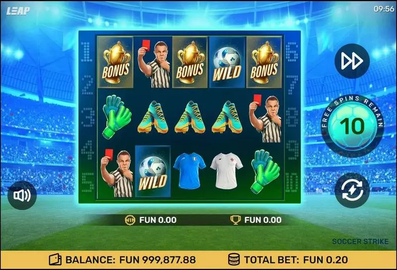 Main Screen Reels - Leap Gaming Soccer Strike Slot