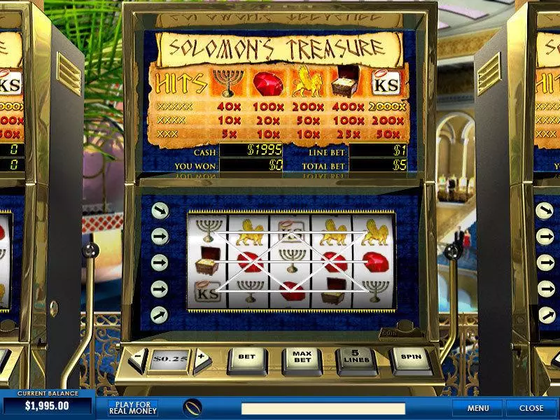 Main Screen Reels - PlayTech Solomon's Treasure Slot