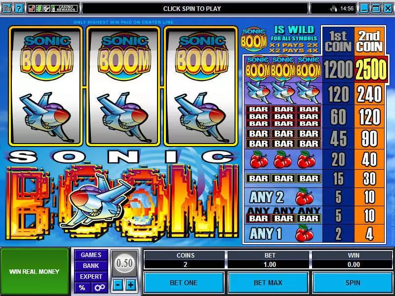 Main Screen Reels - Microgaming Sonic Boom Slot