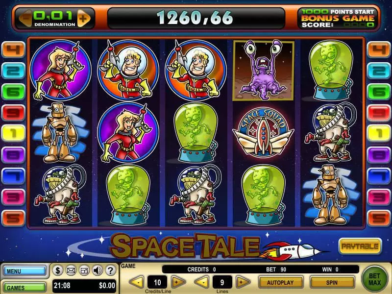 Main Screen Reels - GTECH Space Tale Slot