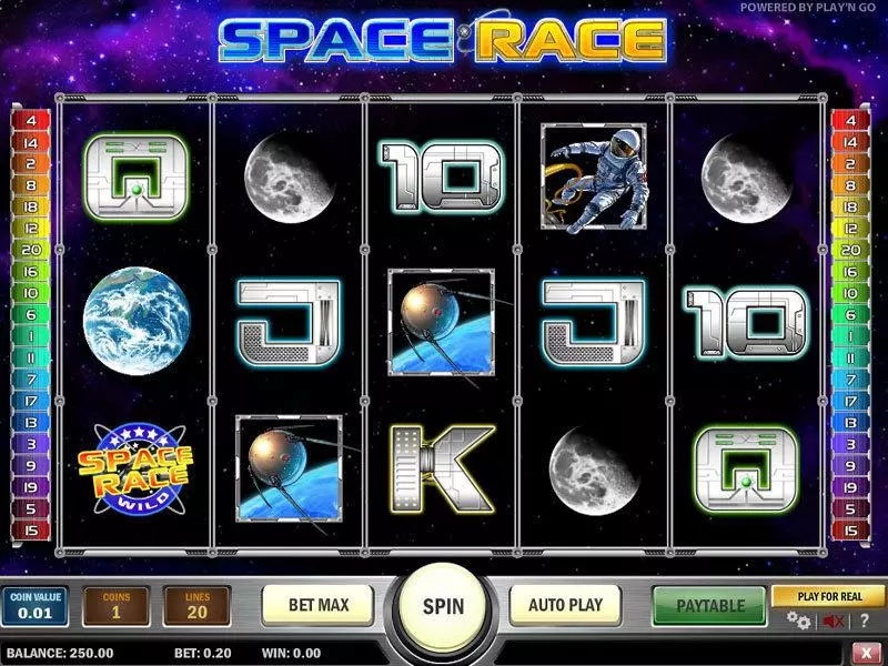 Main Screen Reels - Play'n GO Spacerace Slot