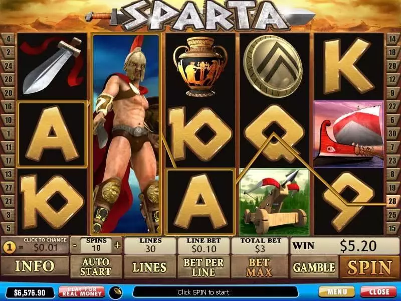 Main Screen Reels - PlayTech Sparta Slot