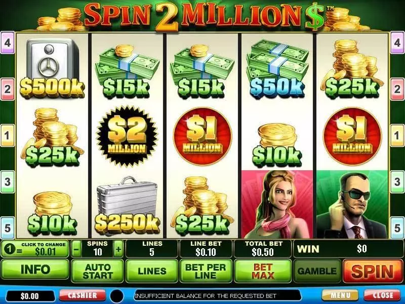 Main Screen Reels - PlayTech Spin 2 Million Slot