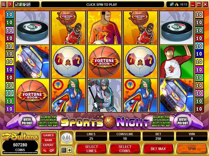 Main Screen Reels - Microgaming Sports Night Slot