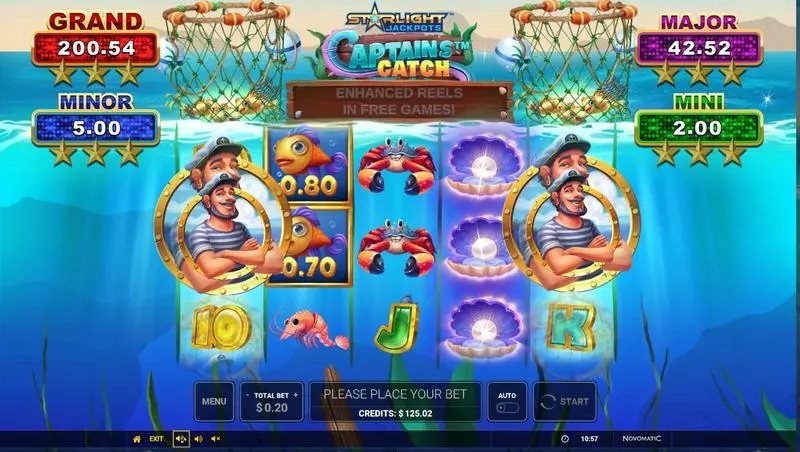 Main Screen Reels - Greentube Starlight Jackpots - Captain’s Catch Slot