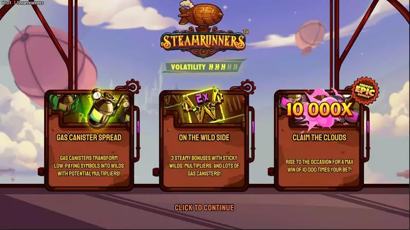 Info and Rules - Hacksaw Gaming Steamrunners Slot