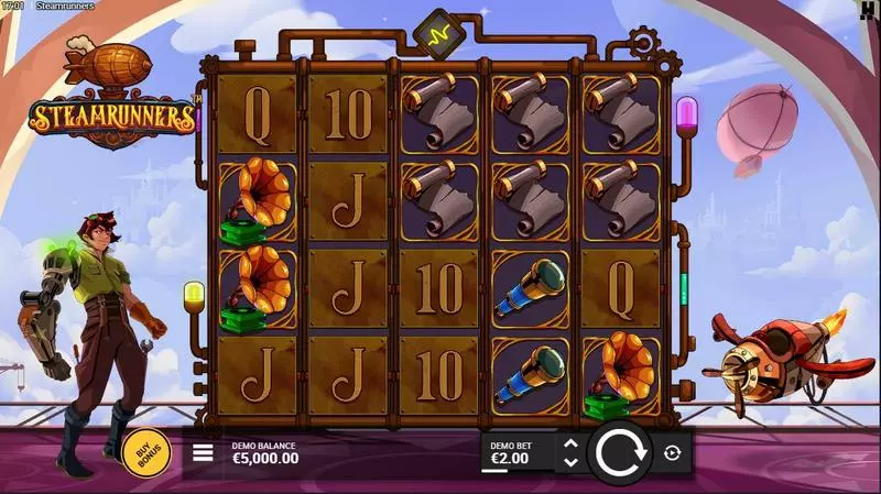 Main Screen Reels - Hacksaw Gaming Steamrunners Slot