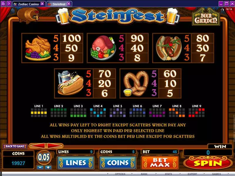 Info and Rules - Microgaming Steinfest Slot