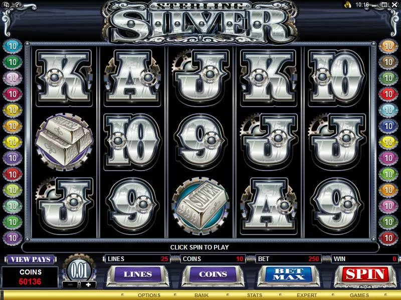 Main Screen Reels - Microgaming Sterling Silver Slot