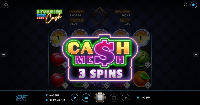 Introduction Screen - BF Games Stunning Cash Ultra Dice Slot