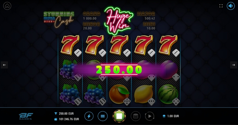 Winning Screenshot - BF Games Stunning Cash Ultra Dice Slot
