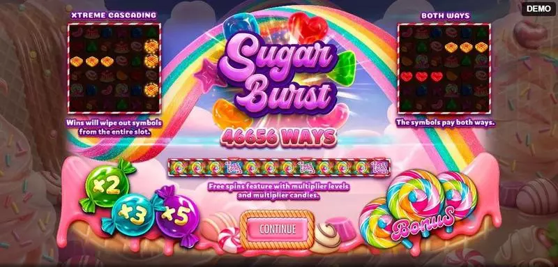 Info and Rules - Red Rake Gaming Sugar Burst Slot