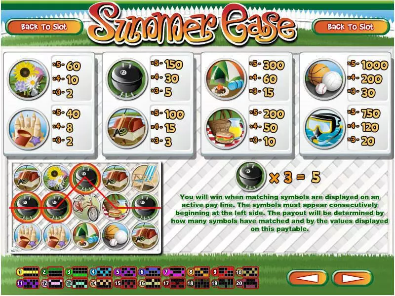 Info and Rules - Rival Summer Ease Slot