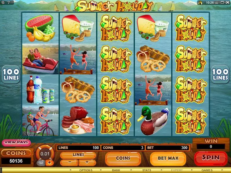 Main Screen Reels - Microgaming Summer Holiday Slot