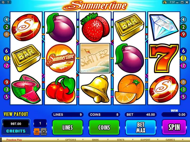 Main Screen Reels - Microgaming Summertime Slot