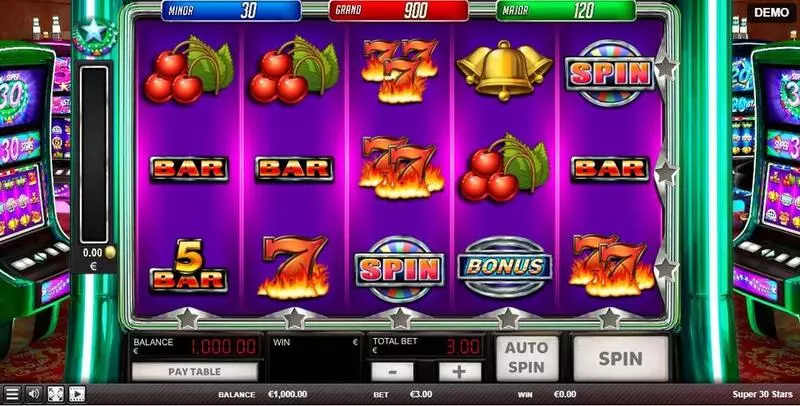 Main Screen Reels - Red Rake Gaming Super 30 Stars Slot