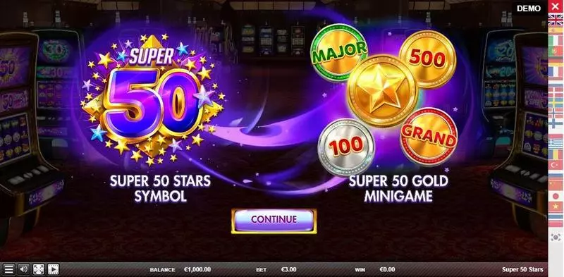 Info and Rules - Red Rake Gaming Super 50 Stars Slot