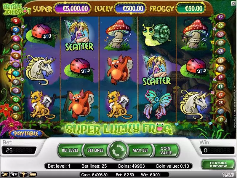 Main Screen Reels - NetEnt Super Lucky Frog Slot