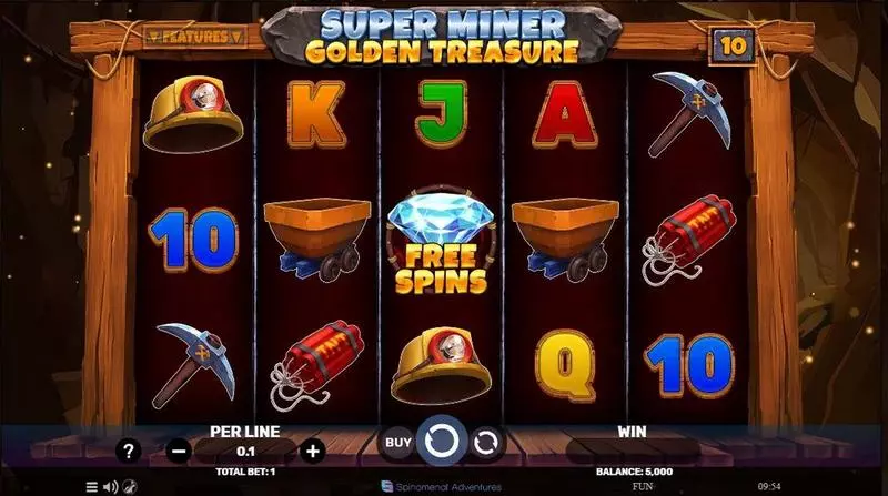 Main Screen Reels - Spinomenal Super Miner – Golden Treasure Slot