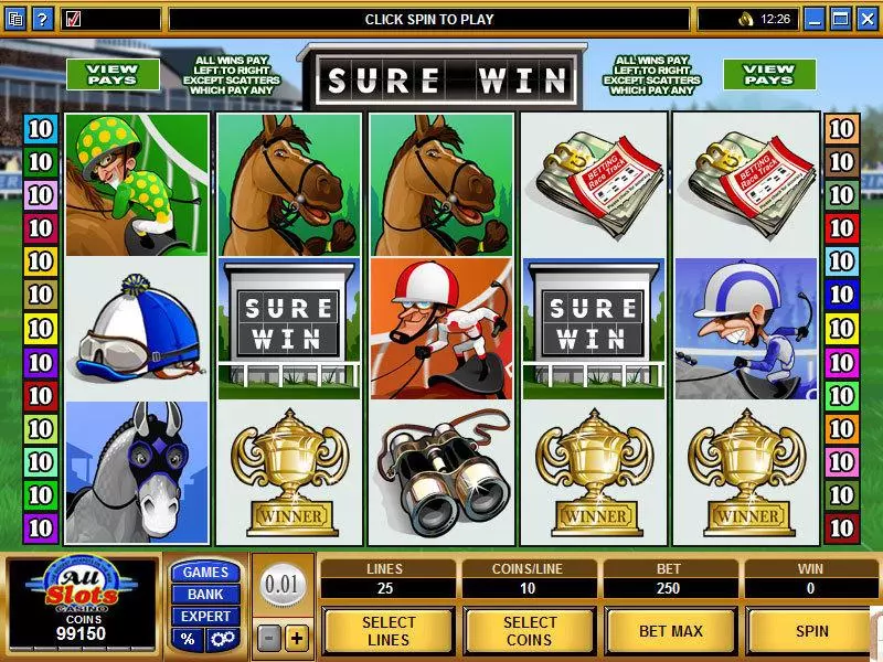 Main Screen Reels - Microgaming Sure Win Slot