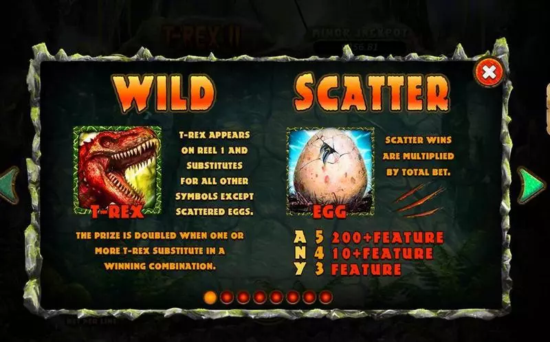 Info and Rules - RTG T-Rex II Slot