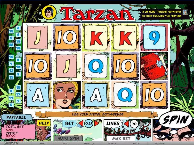 Main Screen Reels - bwin.party Tarzan Slot