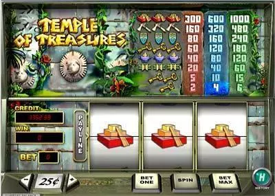 Main Screen Reels - PlayTech Temple of Treasures Slot
