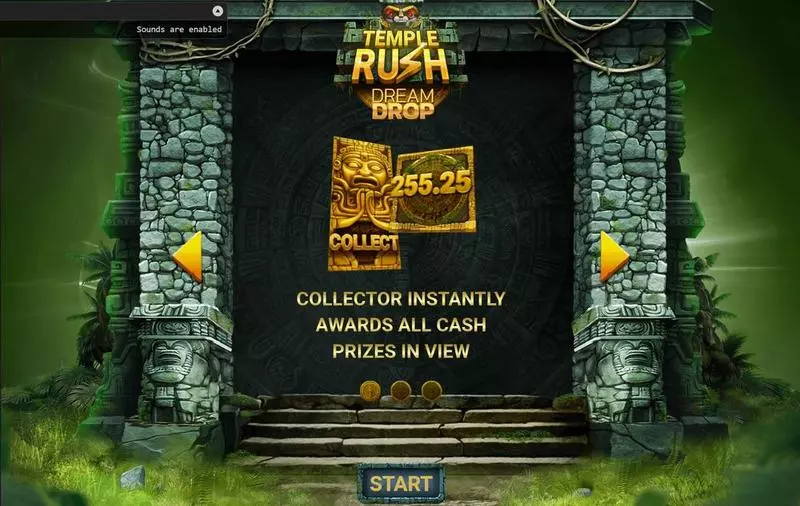 Introduction Screen - Four Leaf Gaming Temple Rush Slot