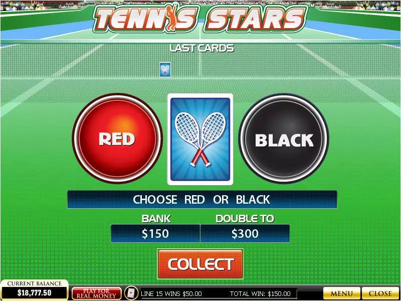 Gamble Screen - PlayTech Tennis Stars Slot