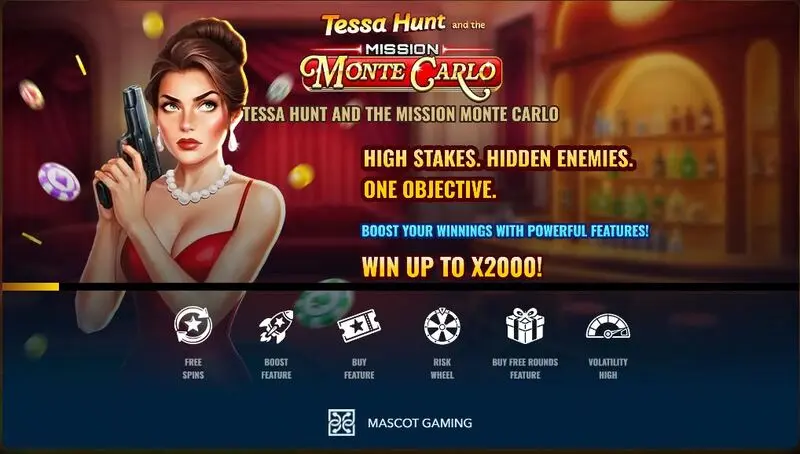 Info and Rules - Mascot Gaming Tessa Hunt and the Mission Monte Carlo Slot