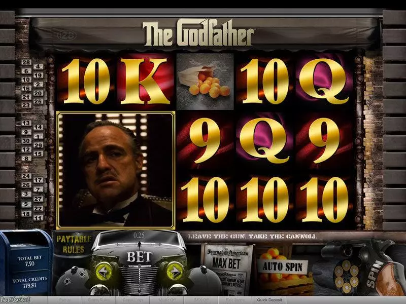 Main Screen Reels - bwin.party The Godfather Part I Slot
