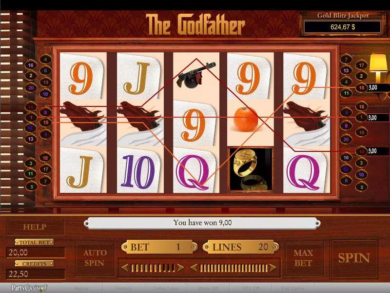 Main Screen Reels - bwin.party The Godfather Slot