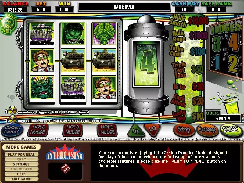 Main Screen Reels - CryptoLogic The Hulk Slot