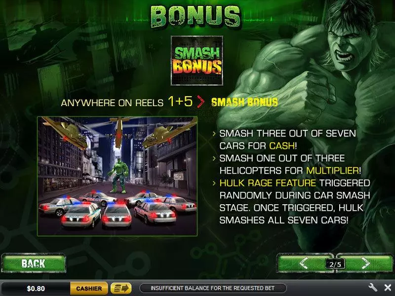 Bonus 1 - PlayTech The Incredible Hulk 50 Line Slot
