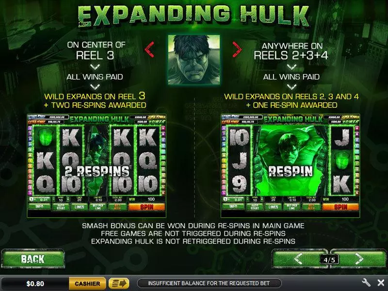 Bonus 3 - PlayTech The Incredible Hulk 50 Line Slot