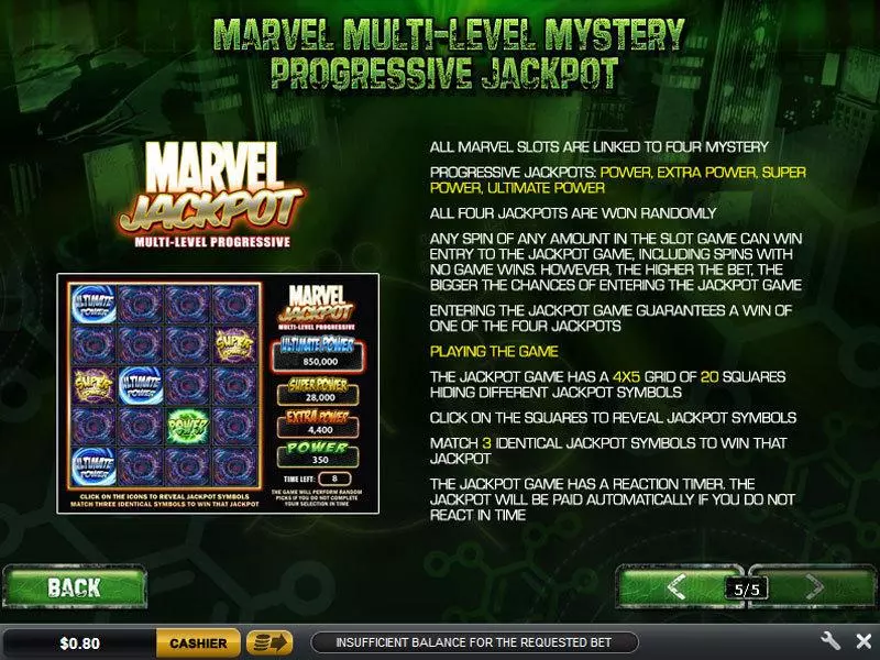 Bonus 4 - PlayTech The Incredible Hulk 50 Line Slot