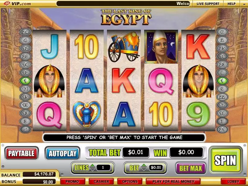 Main Screen Reels - WGS Technology The Last King of Egypt Slot