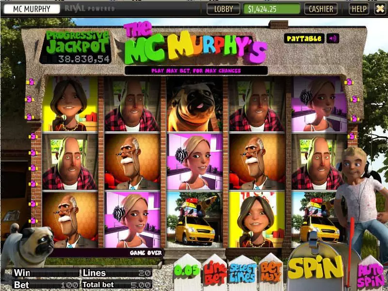Main Screen Reels - Sheriff Gaming The McMurphy's Slot